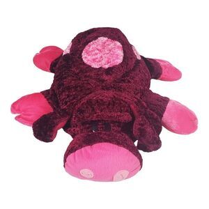 Six Flags Pig Plush Pink Red Spots Prize Toy Amusement Park Floppy Laying Pillow